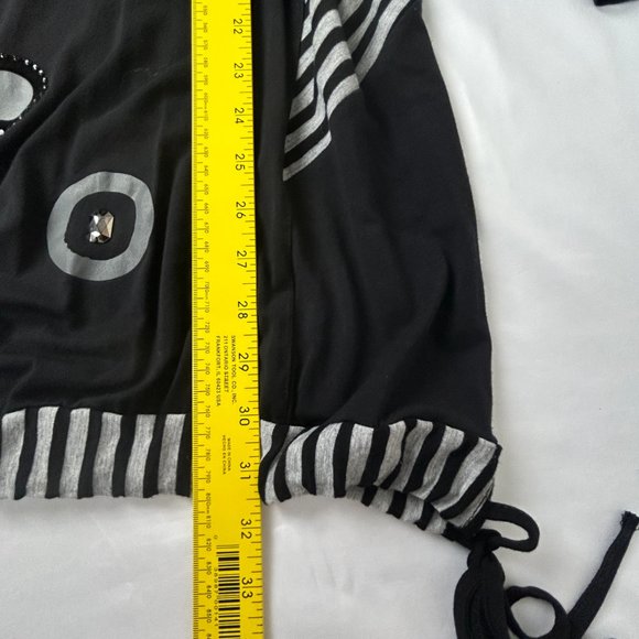 Lavena Tunic Top Women M/L Black Embellished Pullover Blouse Long Sleeve - Picture 14 of 16